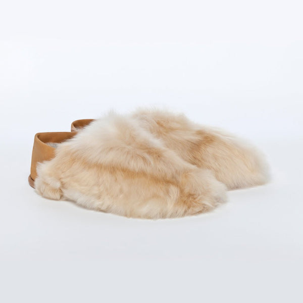 Pink x Slider Alpaca Fur Slippers. Designer Slippers - BABOOSHA Paris - Luxury Slippers M