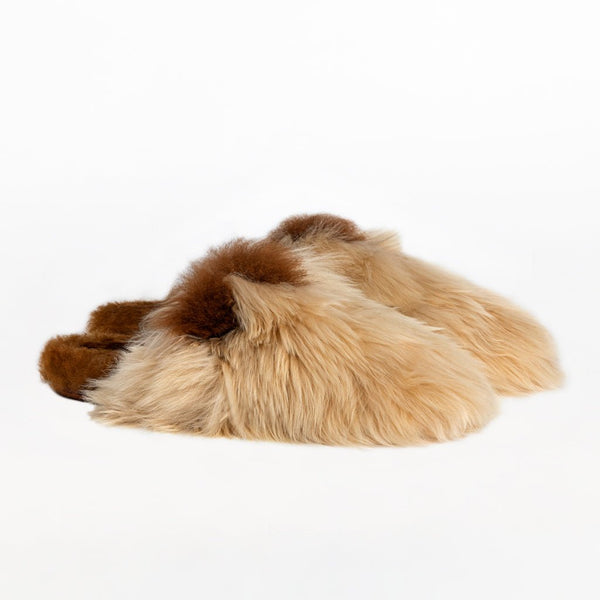 BABOOSHA Paris Tigrillo Platform Alpaca Fur Slippers