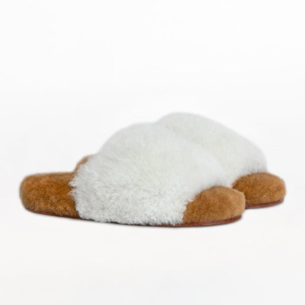 Pink Slider Alpaca Fur Slippers. Designer Slippers - BABOOSHA Paris - Luxury Slippers S