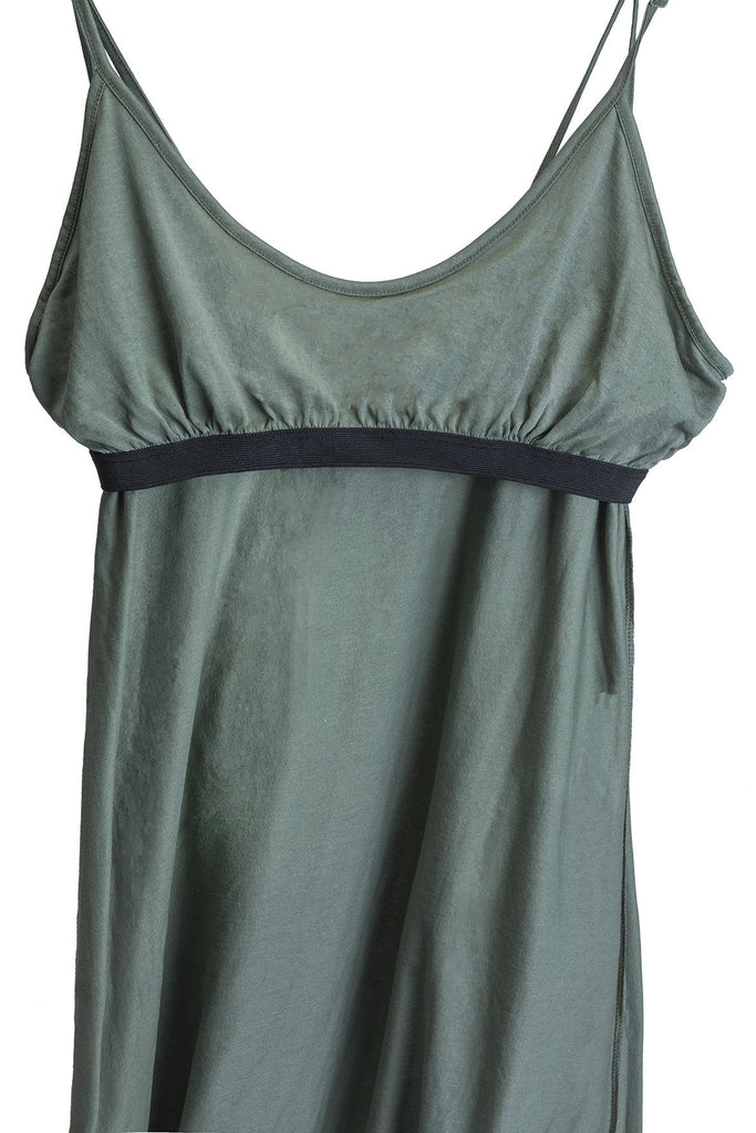 Vert green Slip Nightgown. Peruvian pima cotton. Lined supportive bralette elastic under band. Adjustable shoulder straps.